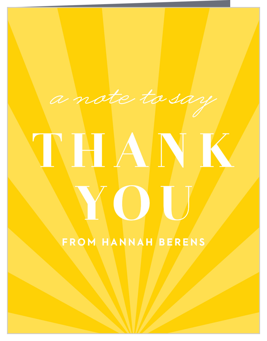 Sunshine Rays Bridal Shower Thank You Cards