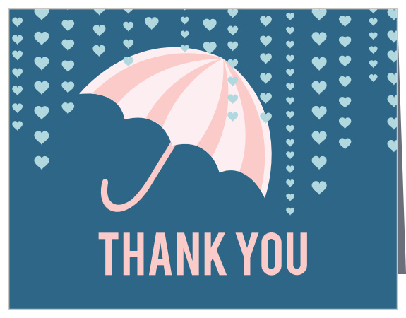 Shower your family and friends in love and gratitude with the Umbrella Bridal Shower Thank You Card! Completely customizable, too! 