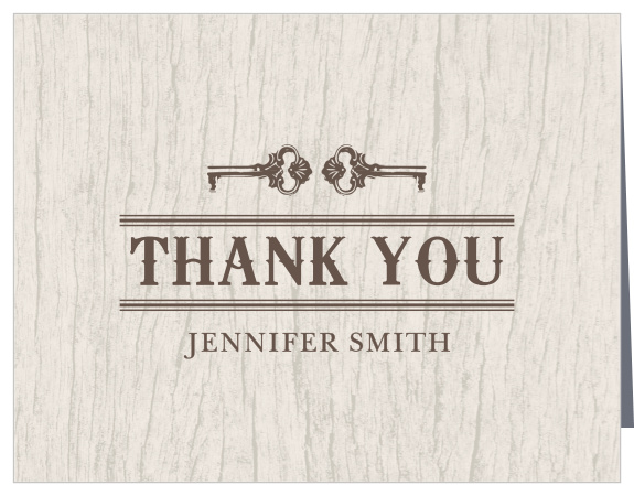 Designed for any western themed bridal shower, the Wood Bridal Shower Thank You Card is perfect for those wanting a rustic and chic feel to their card.  Completely customizable, too! 