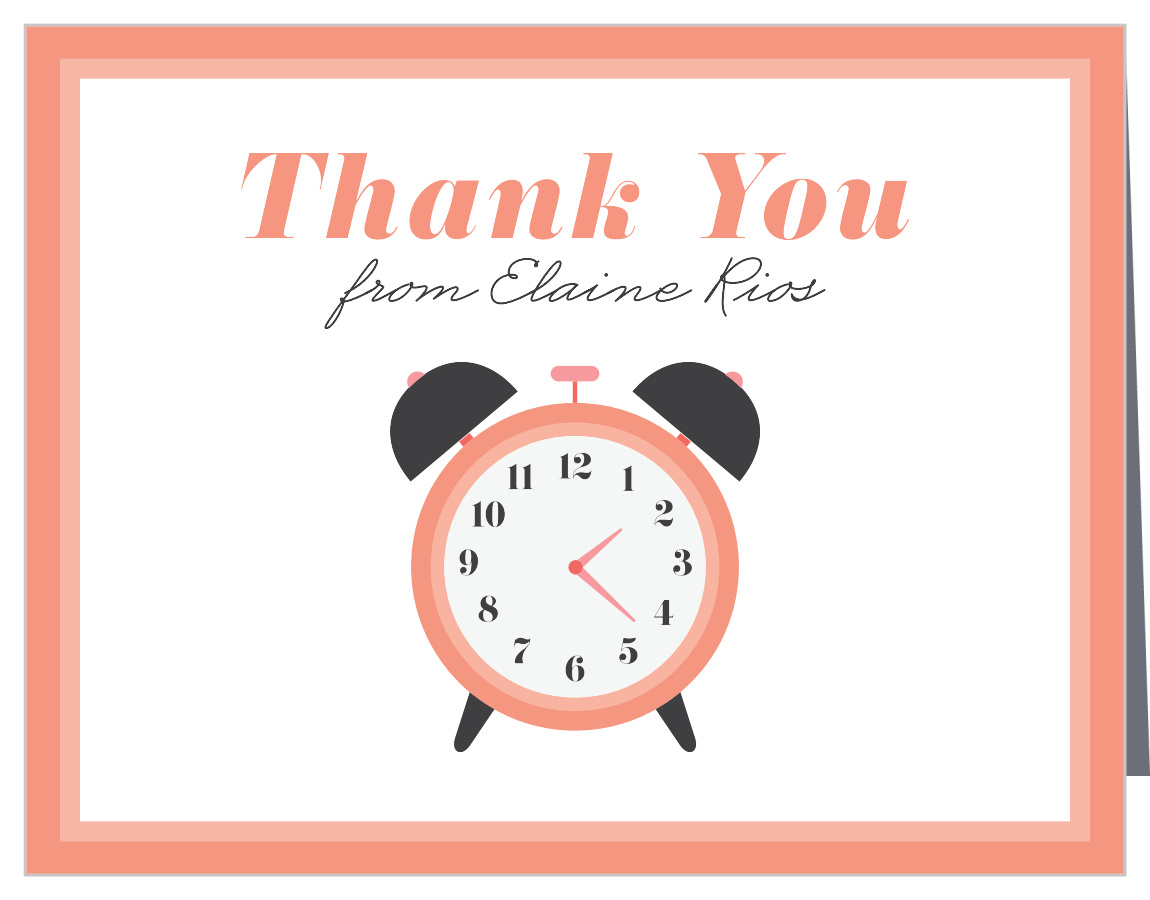 Around The Clock Bridal Shower Thank You Cards