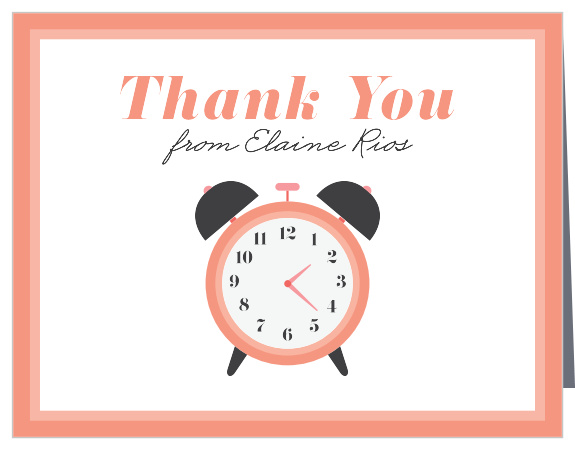 The Around The Clock Bridal Shower Thank You Card is a perfect way to express your thanks to all those who celebrated with you! Completely customizable, too! 