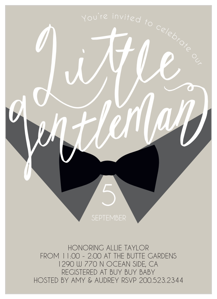 Little Gentleman Baby Shower Invitation
