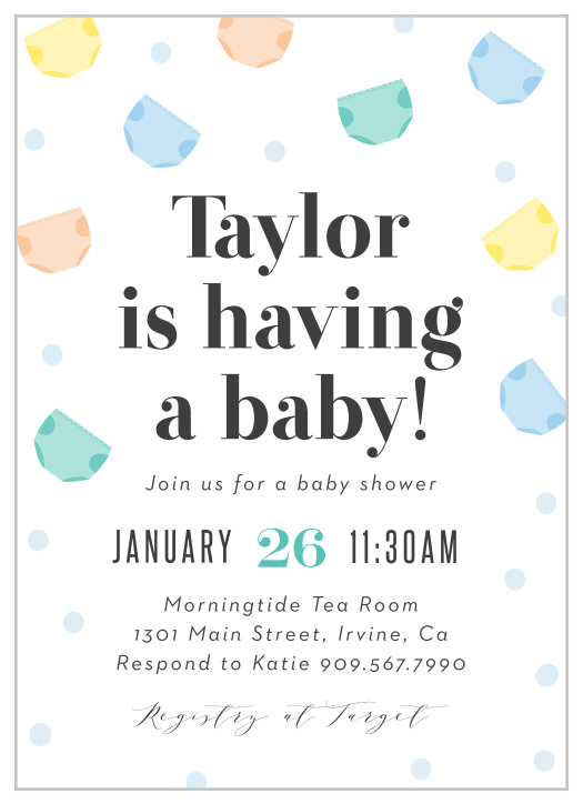 Celebrate your new little one with our Diaper Line Baby Shower Invitations! 