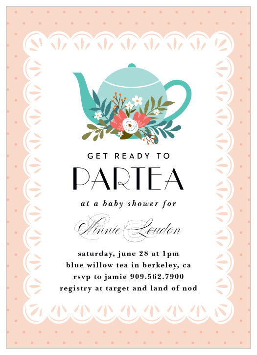 Invite your loved ones for a day of sophistication and class with our Tea Party Baby Shower Invitations.