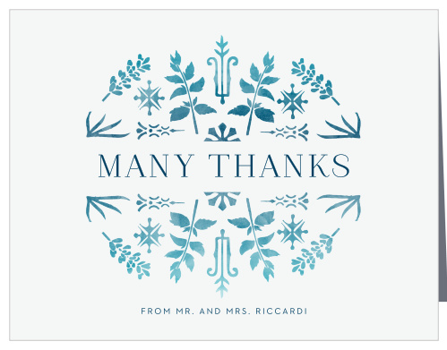Painted Floral Wedding Thank You Cards