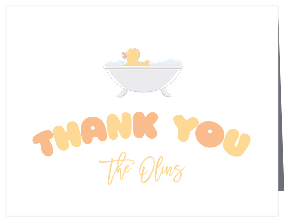 Rub A Dub Baby Shower Thank You Cards
