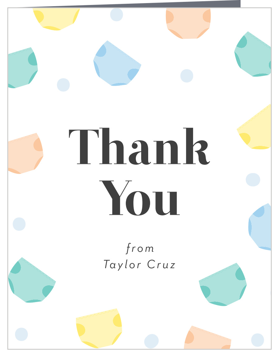 Diaper Line Baby Shower Thank You Cards