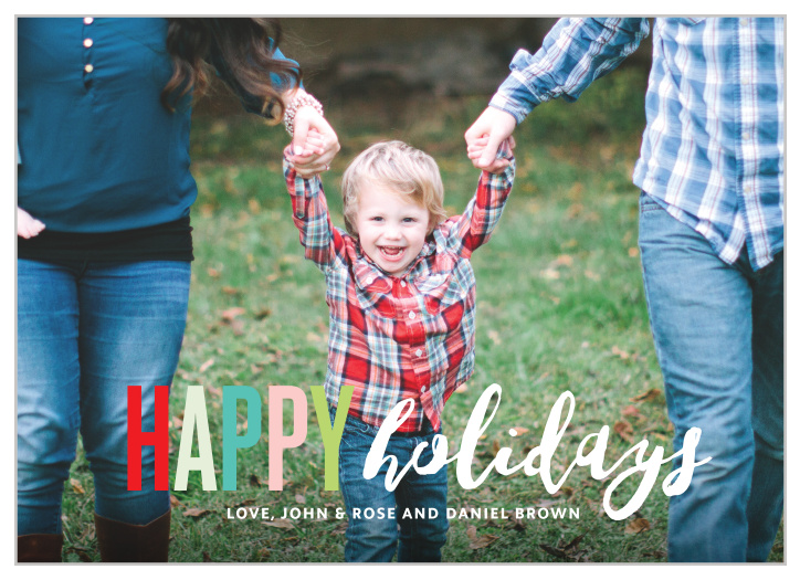 The Colorful Holiday Holiday Card allows you to choose from thousands of color options, all to match your favorite family photo of the year. 