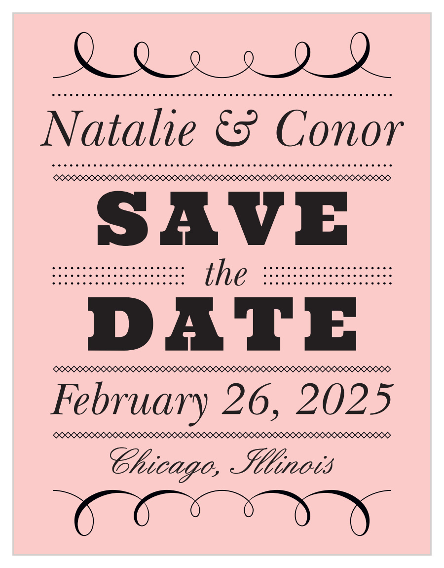 Swirly Love Save the Date Cards