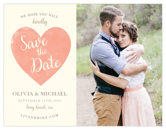 Simply in Love Save-the-Date Cards guarantee that your loved ones mark their calendars well in advance of your big day.
