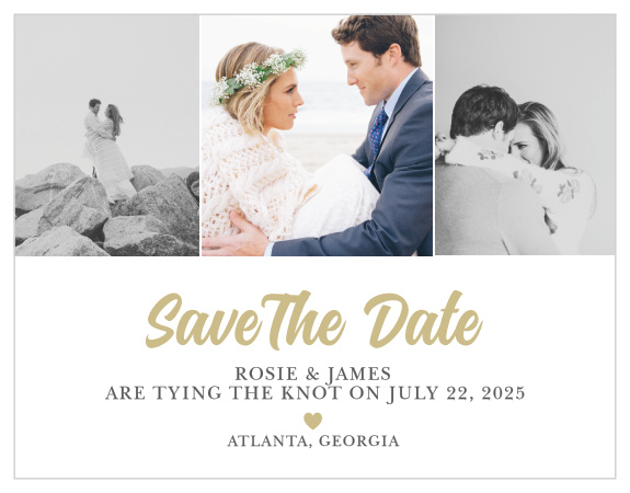 The Shimmery save-the-date cards is part of the Love vs Design collection by Basic Invite.