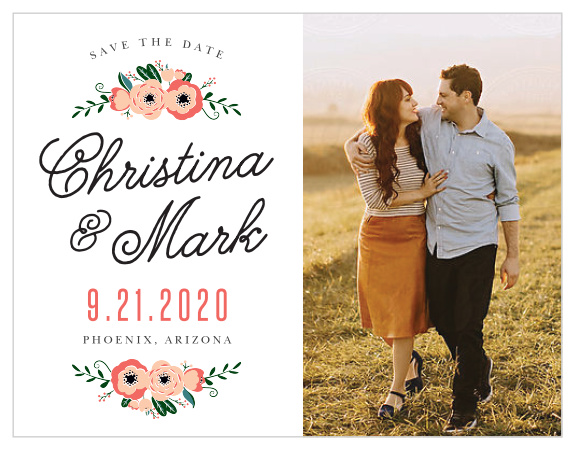 Fall in love with the Botanical Love Save the Date Magnets.
