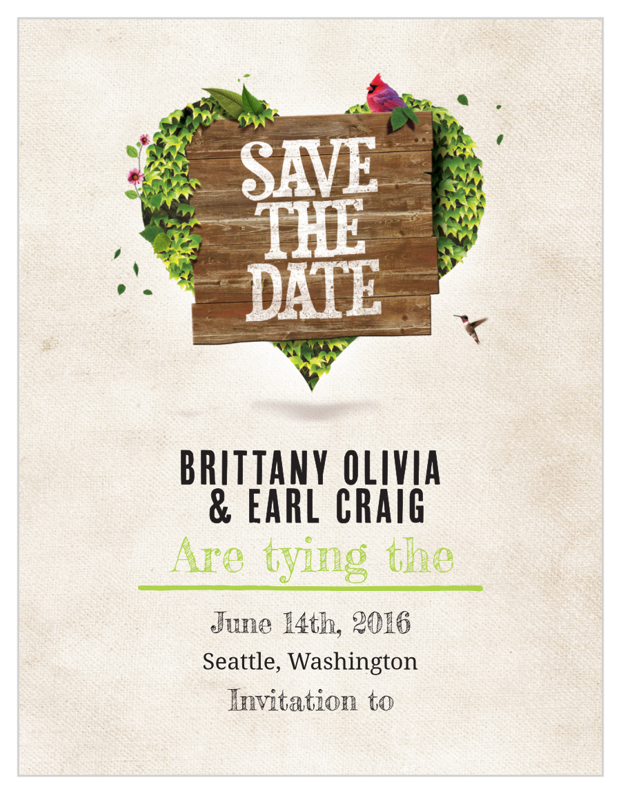 Heart Shrubbery Save-the-Date Magnets