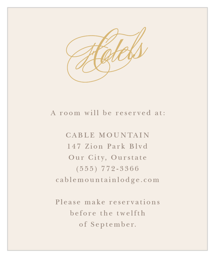 Ribbon & Scrolls Accommodation Cards