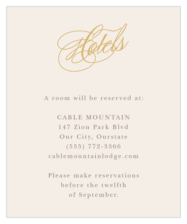 Ribbon & Scrolls Accommodation Cards