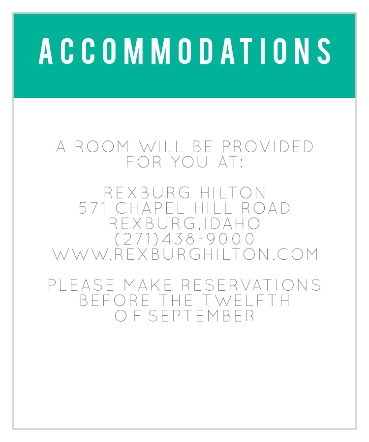 Scrolls & Scallops Accommodation Cards