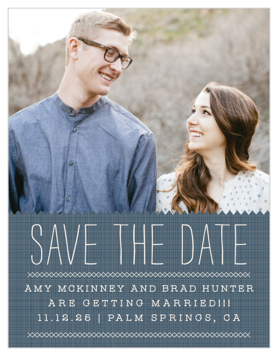 Cross Stitched Save the Date Magnets