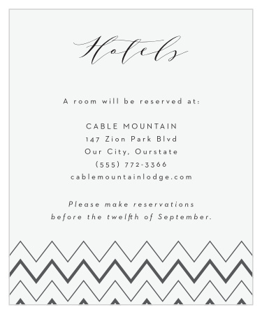 Chevron Ornamental Frame Accommodation Cards