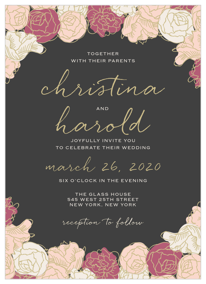 Elegant Blooms Wedding Invitations