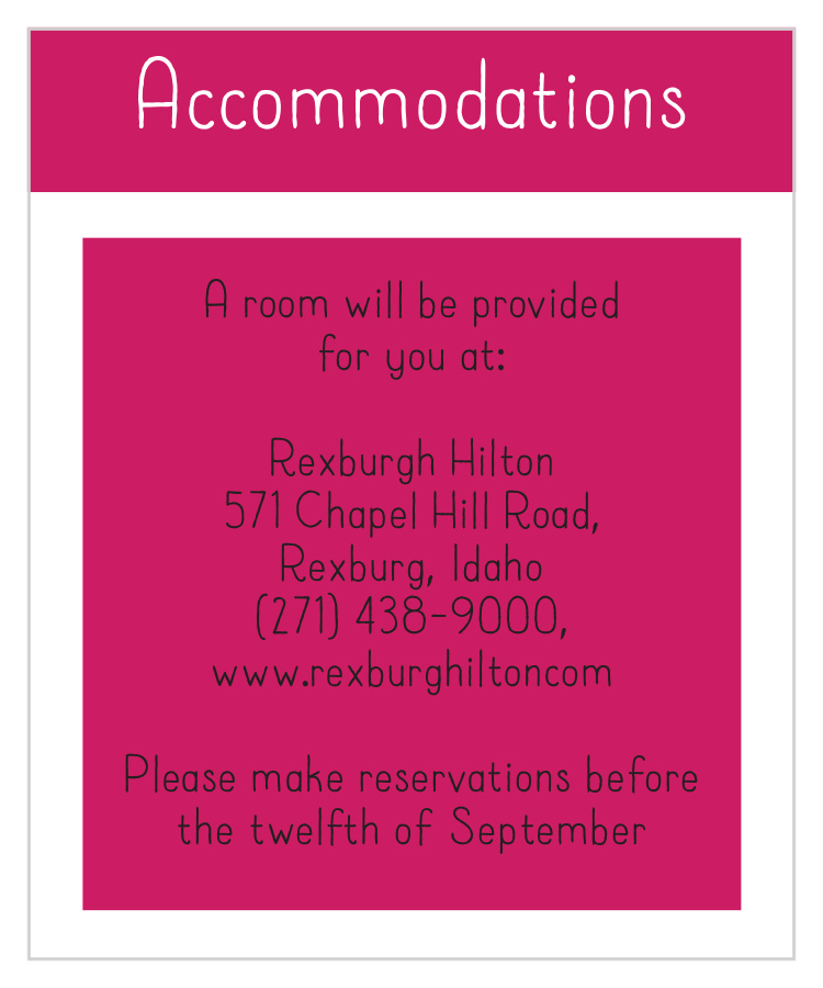 Uniquely Yours Accommodation Cards