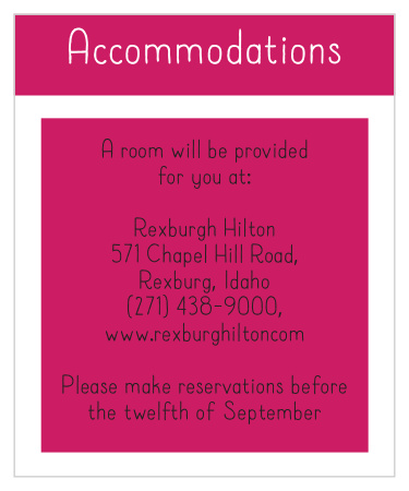 Uniquely Yours Accommodation Cards