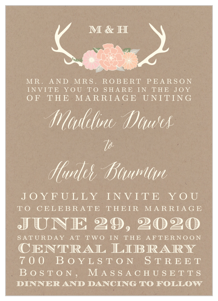 Blooming Antlers Wedding Invitations