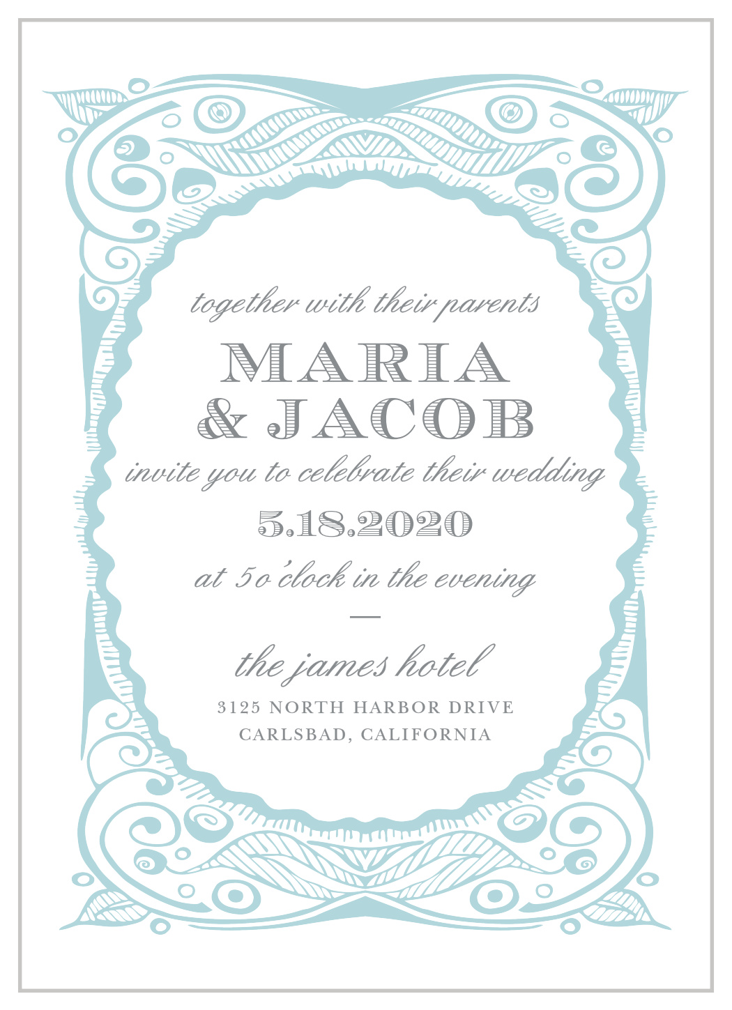 Hand Drawn Frame Wedding Invitations
