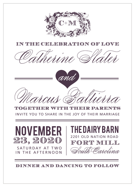 Style & Grace Wedding Invitations embody the style of antique elegance. 