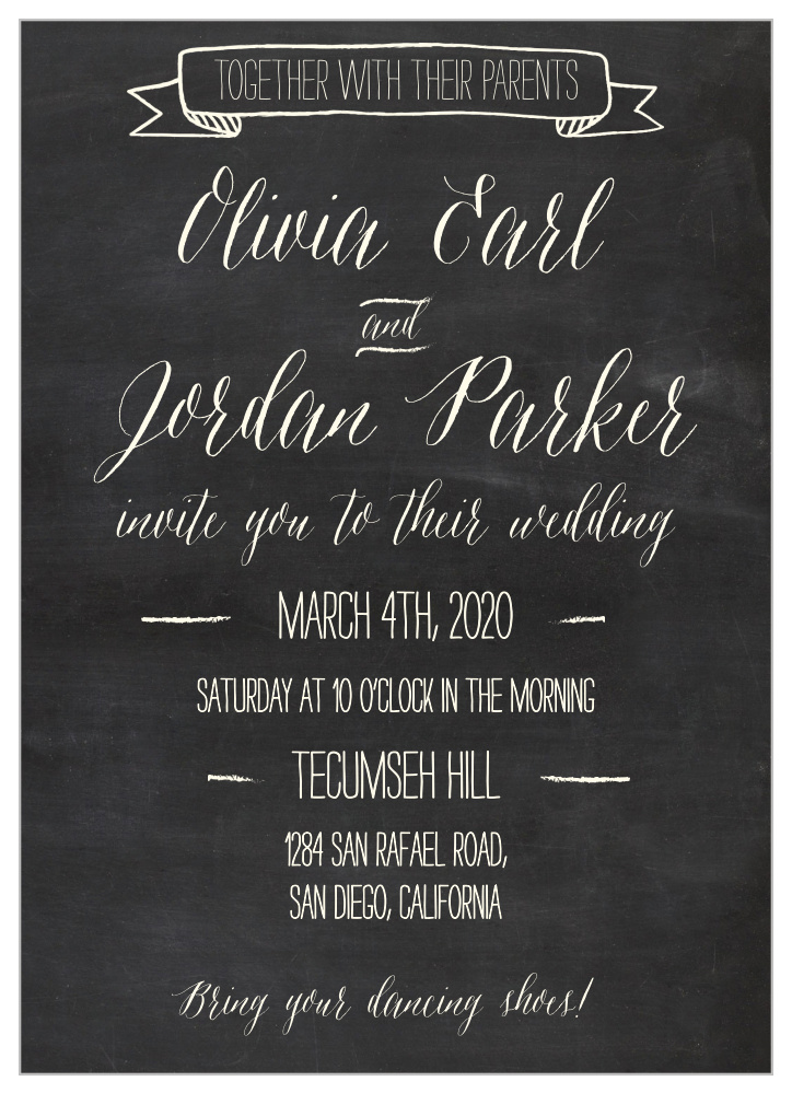 Chalkboard Lettering Wedding Invitations