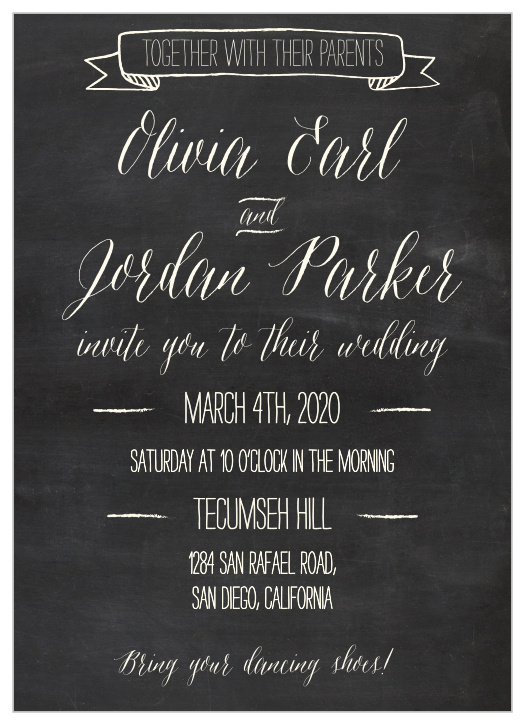 Chalkboard Lettering Wedding Invitations