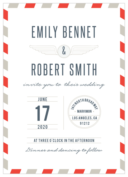 Antique Airmail Wedding Invitations