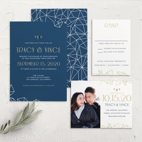 Modern Deco Wedding Invitations