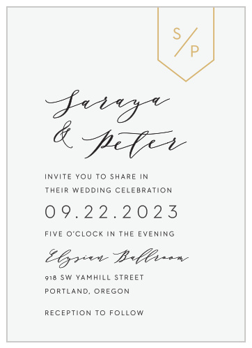 Minimalist Pennant Wedding Invitations