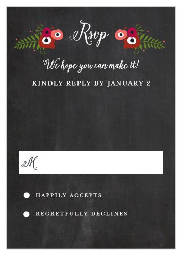 Chalkboard Blossom Response Cards