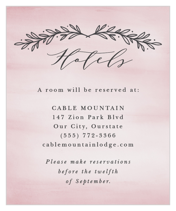 Watercolor Initials Accommodation Cards