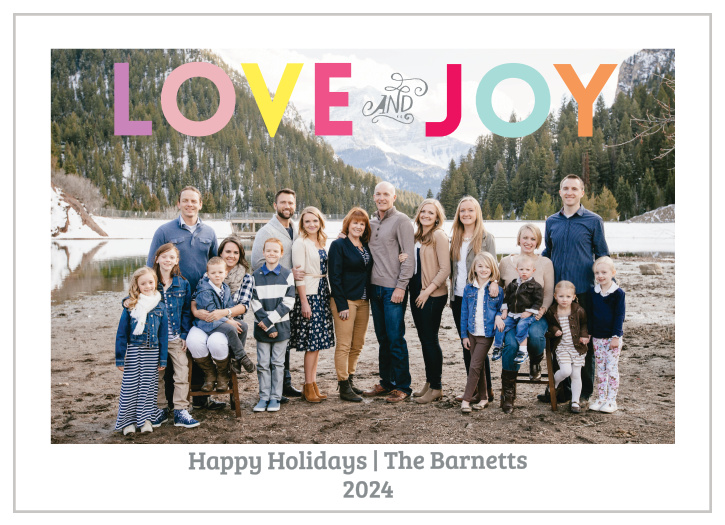 The Bright and Joyful holiday cards give you the perfect space to add your favorite family photo. 