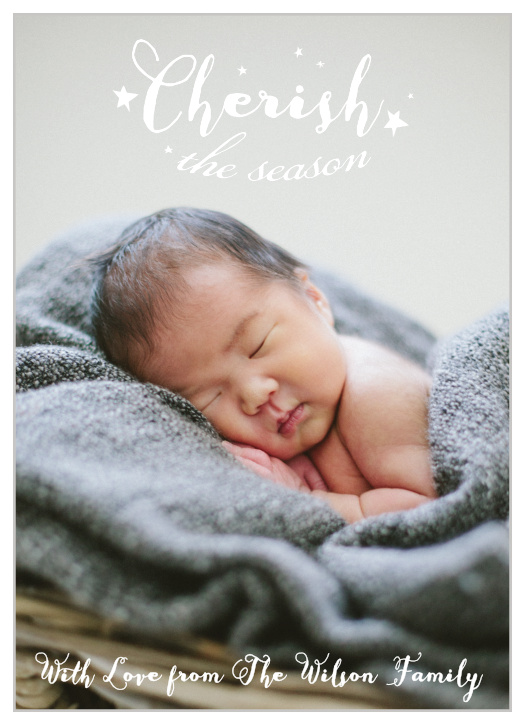 The Cherish holiday cards are a full photo card with a illustrated cherish the moment caption at the top that is perfect for almost any photo.