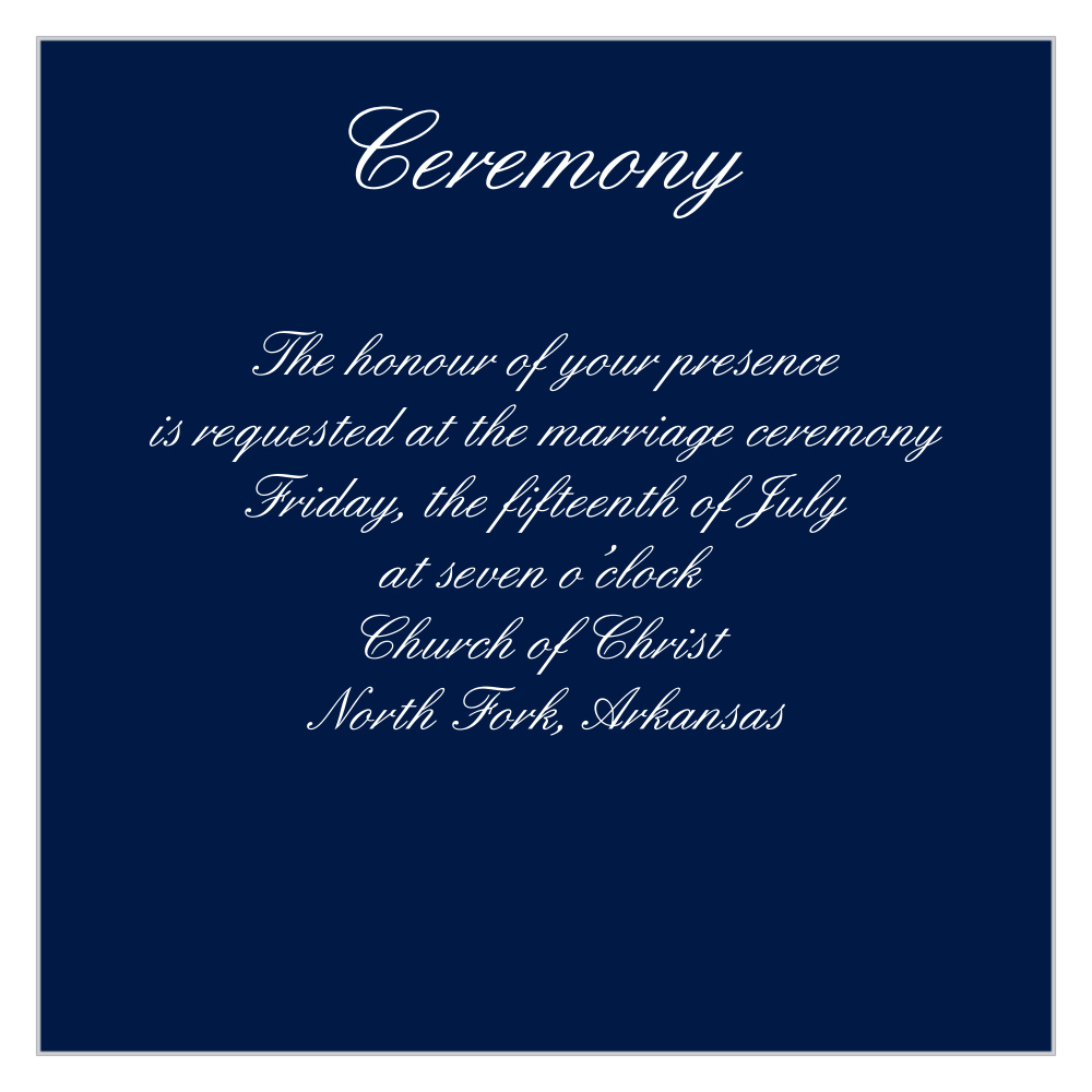 Elegant Spires Ceremony Cards