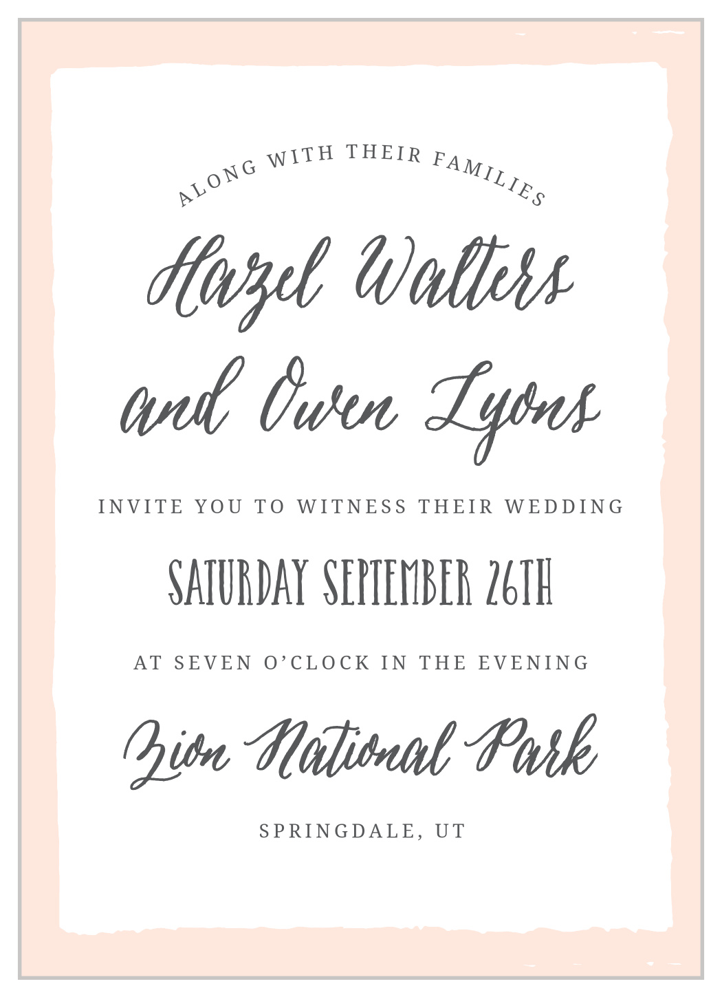 Painted Border Wedding Invitations