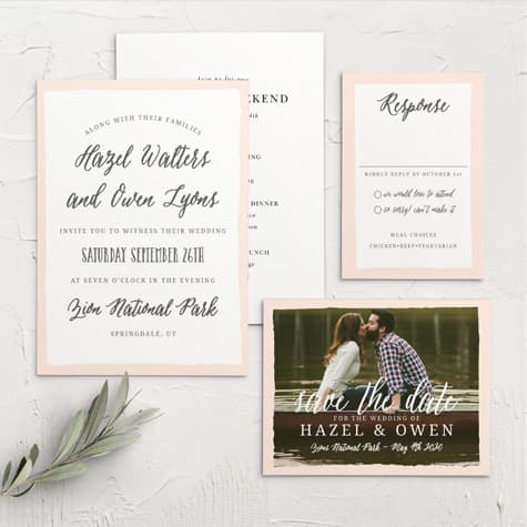 Painted Border Wedding Invitations