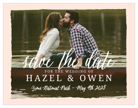 Our Painted Border Save The Date features a beautiful border, providing the perfect home for your cutest pic, and all your important info.