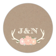The Blooming Antlers logo square adds the final touch to an already beautiful invitation suite.