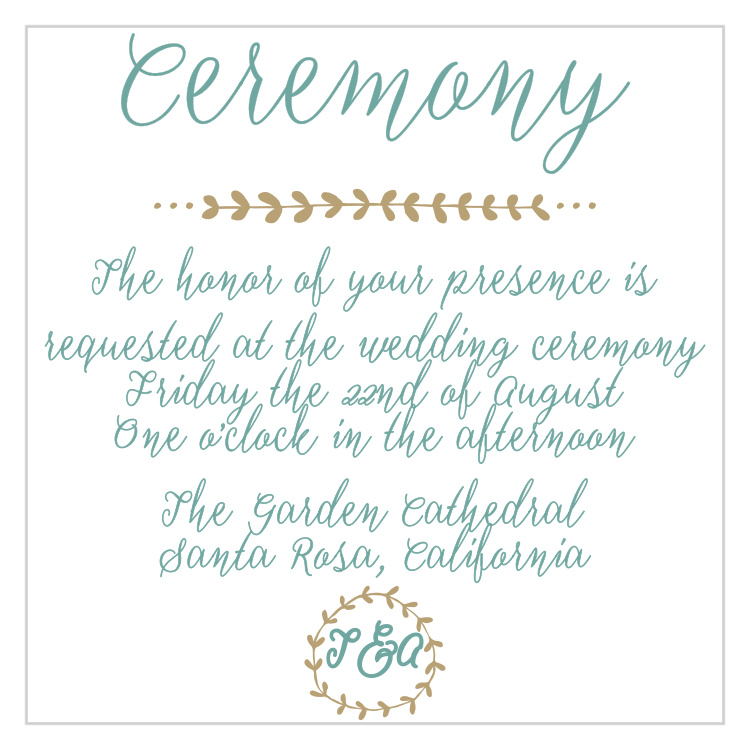 Back to Nature Ceremony Cards