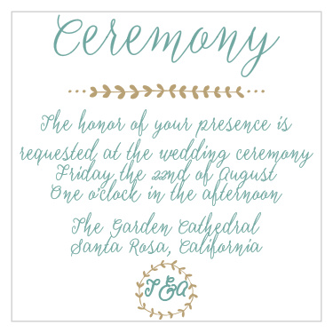 Back to Nature Ceremony Cards