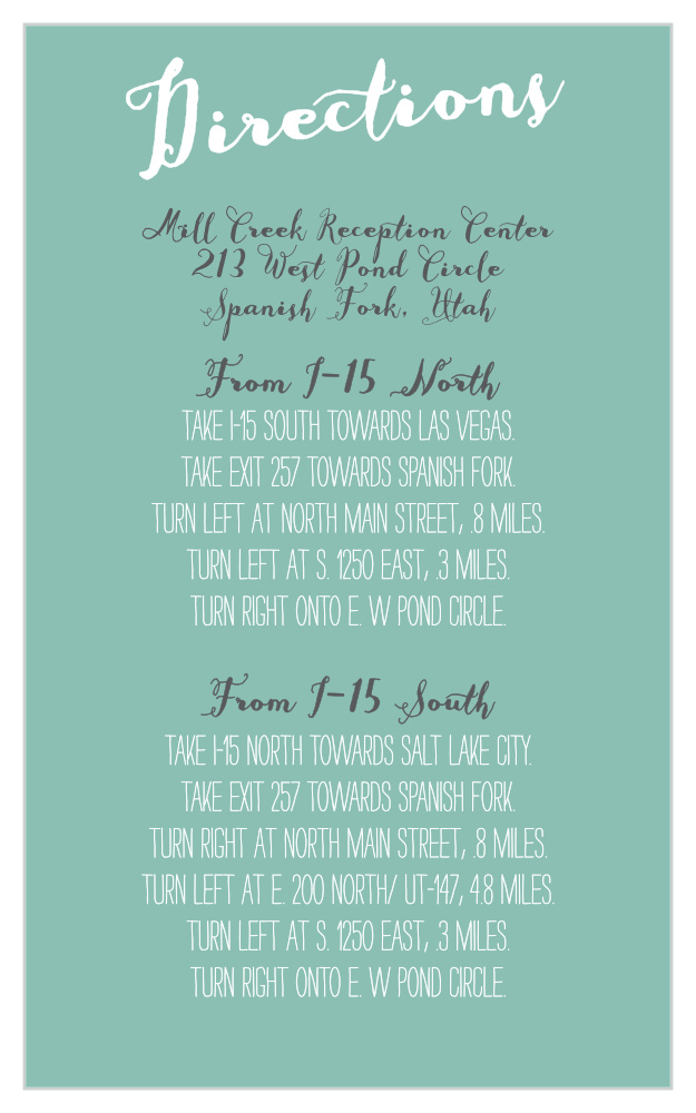 Float Away Direction Cards