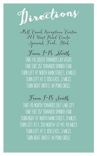 Float Away Direction Cards