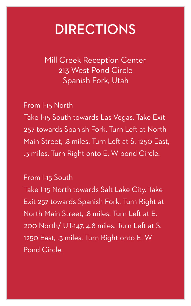 Royal Crown Direction Cards