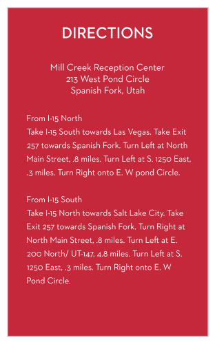 Royal Crown Direction Cards