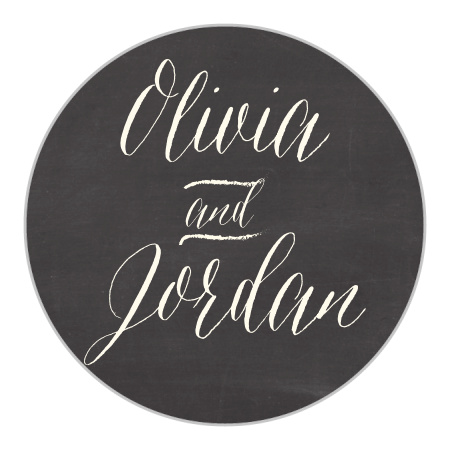 Chalkboard Lettering Wedding Stickers