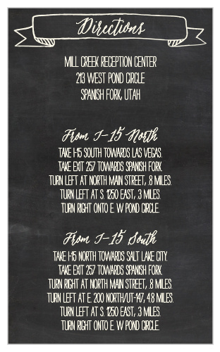 Chalkboard Lettering Direction Cards